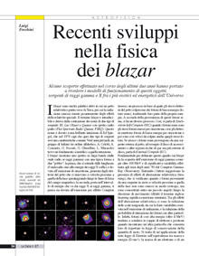 Recenti sviluppi nella fisica dei blazar