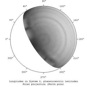 Saturno - Esagono Polare - Mappa Proiezione Polare